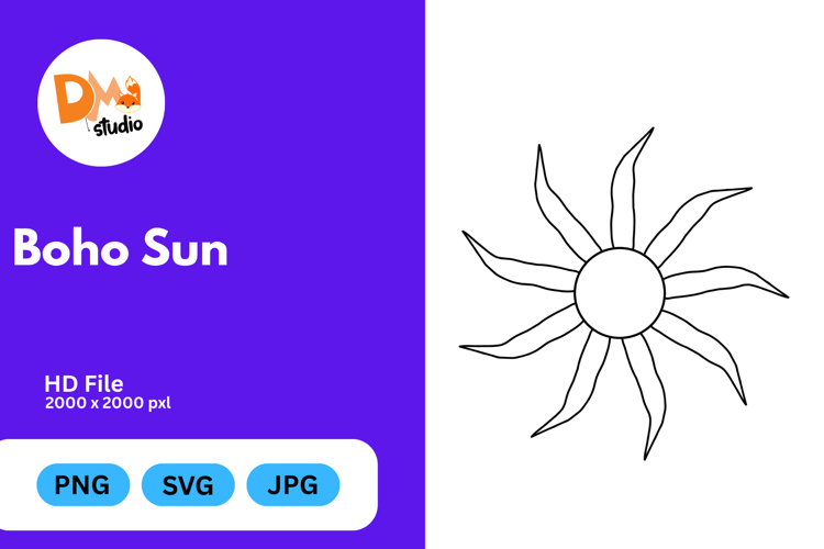 Boho Sun Clipart Image 12