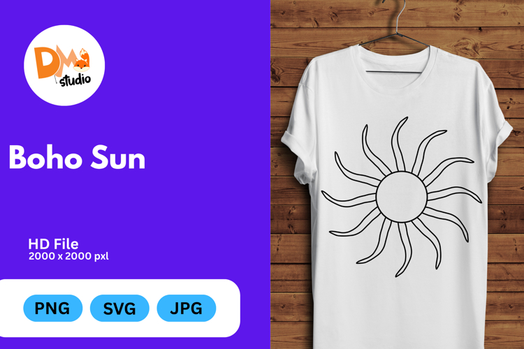Boho Sun Clipart Image 11