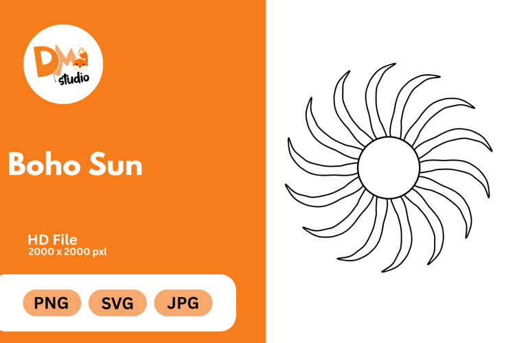 Boho Sun Clipart Image 10
