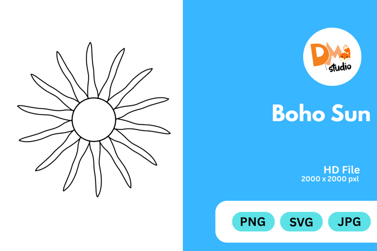 Boho Sun Clipart Image 8
