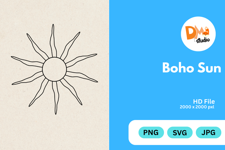 Boho Sun Clipart Image 7