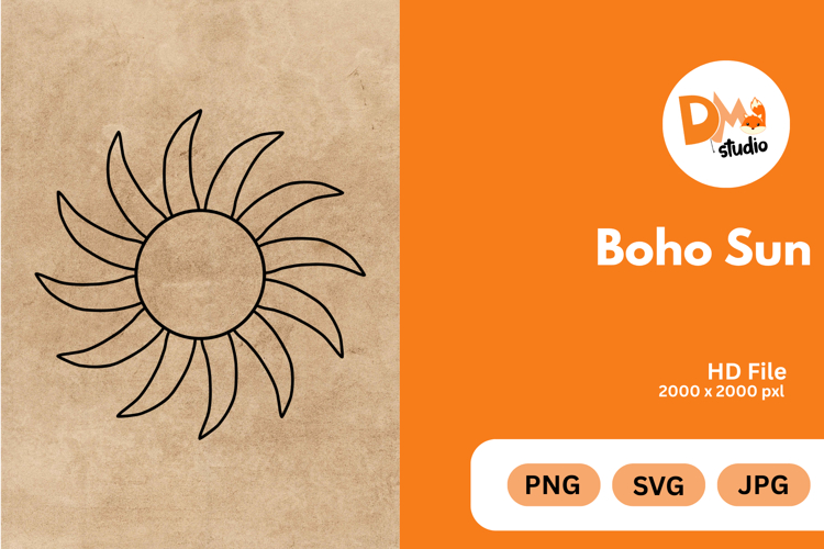 Boho Sun Clipart Image 5