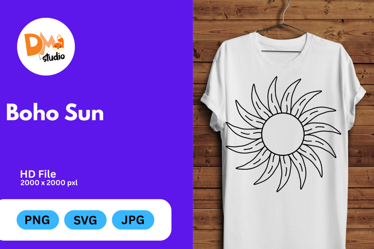Boho Sun Clipart Image 21