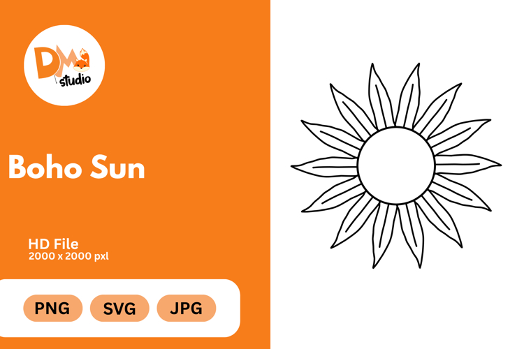 Boho Sun Clipart Image 19