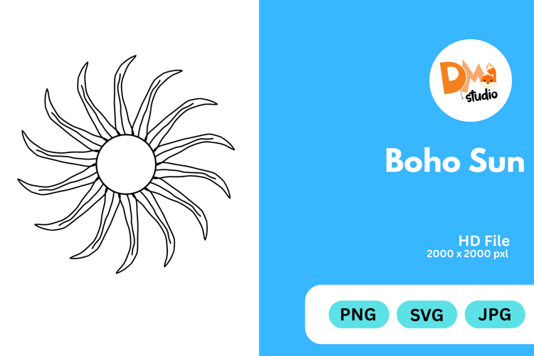 Boho Sun Clipart Image 18