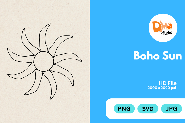 Boho Sun Clipart Image 17