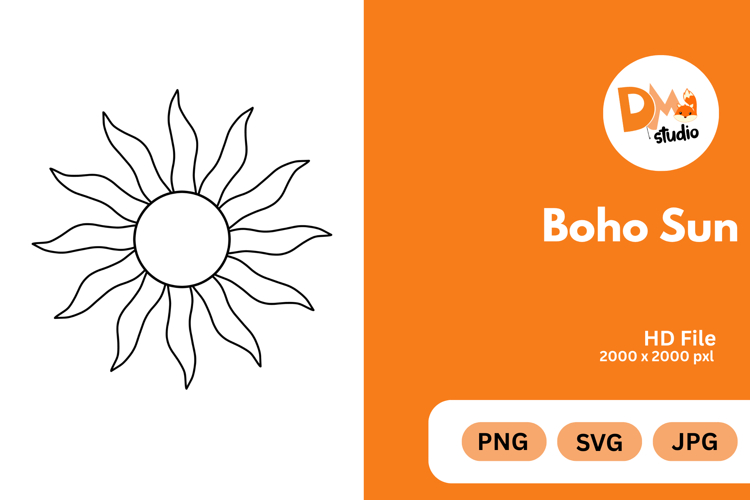 Boho Sun Clipart Image 16