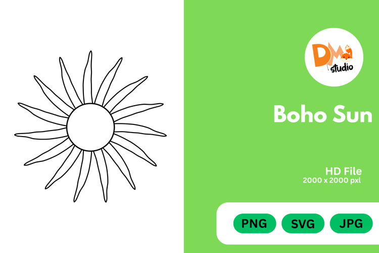 Boho Sun Clipart Image 14