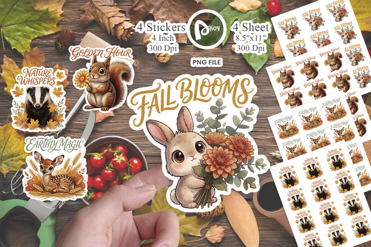 Sunflower Woodland Animal Sticker