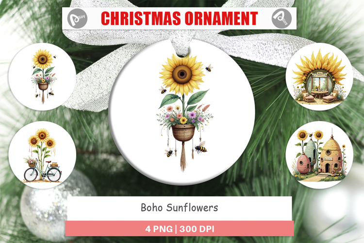Ornament Boho Sunflowers