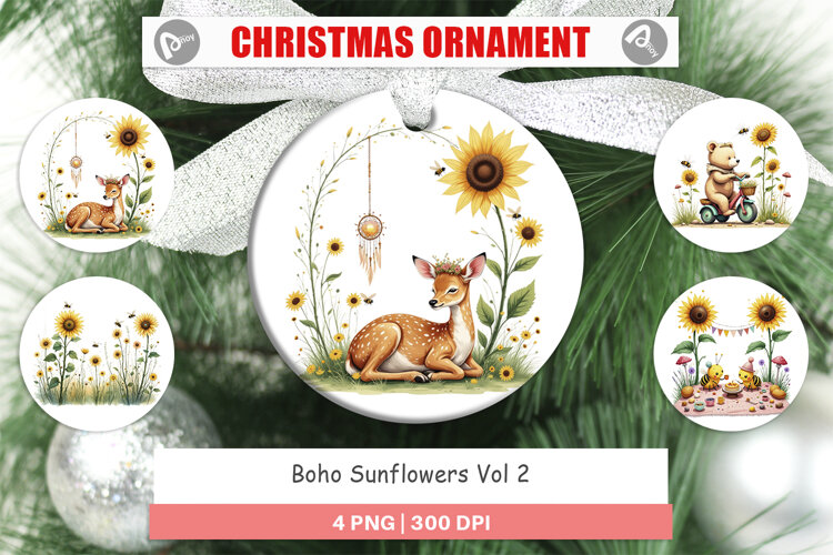 Ornament Boho Sunflowers example image 1
