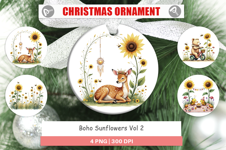 Ornament Boho Sunflowers