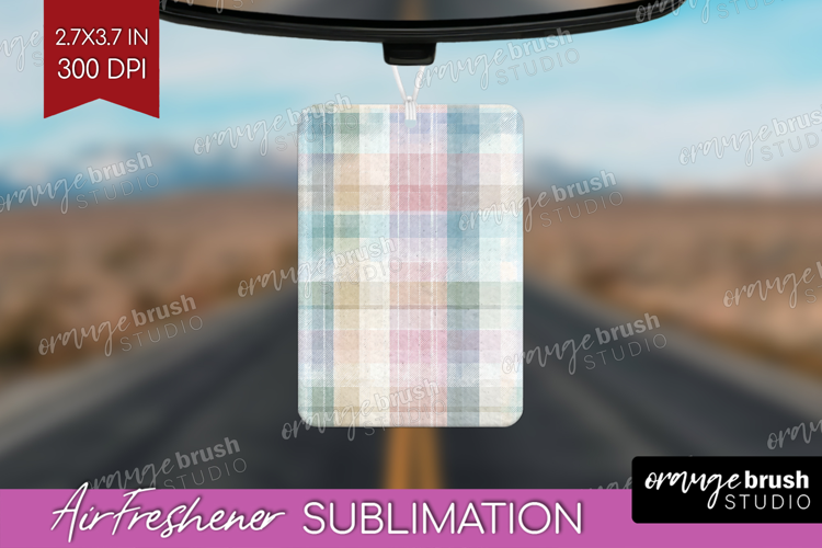 Boho Plaid Air Freshener PNG - Beige Tartan PNG Sublimation