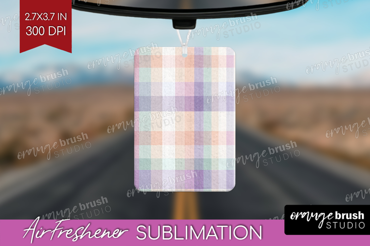 Boho Plaid Air Freshener PNG - Beige Tartan PNG Sublimation