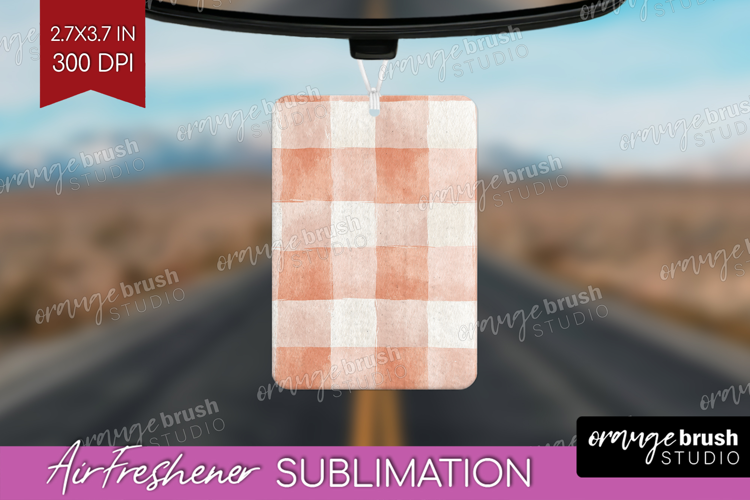 Boho Plaid Air Freshener PNG - Beige Tartan PNG Sublimation