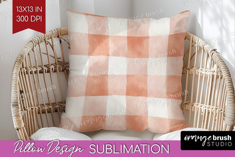 Boho Plaid Pillow Sublimation - Beige Tartan Pillow Cover example image 1