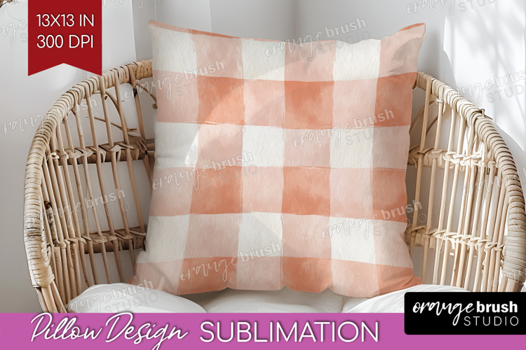 Boho Plaid Pillow Sublimation - Beige Tartan Pillow Cover