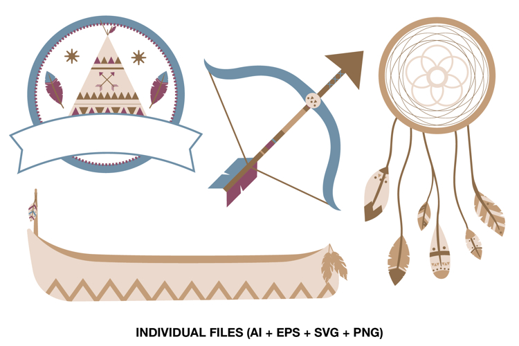 Boho Tribal Clipart PNG, Teepee Dreamcatcher Graphics