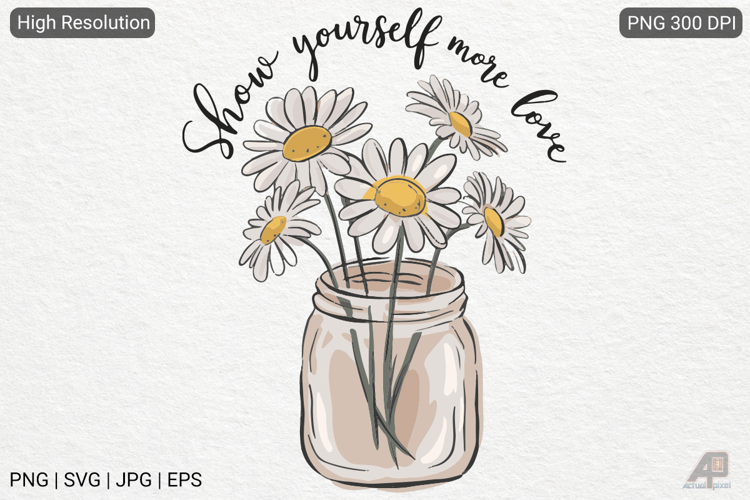 Boho Retro Flowers Inspirational Quotes