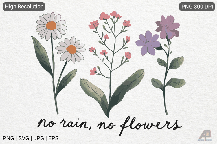 Boho Retro Flowers Inspirational Quotes
