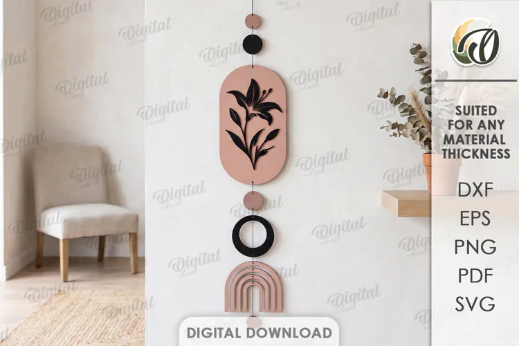 Boho Wall Hanging Decor Laser Cut. Wall Decor SVG