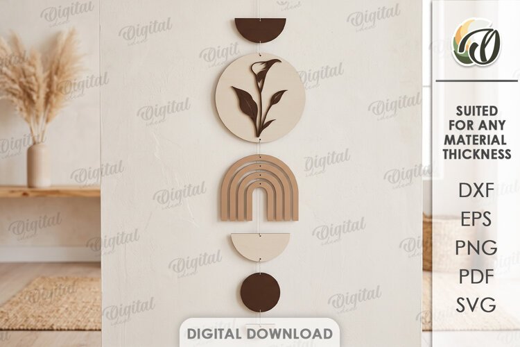 Boho Wall Hanging Decor Laser Cut. Wall Decor SVG example image 1