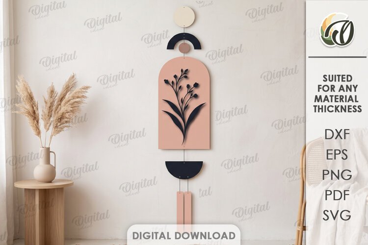 Boho Wall Hanging Decor Laser Cut. Wall Decor SVG example image 1