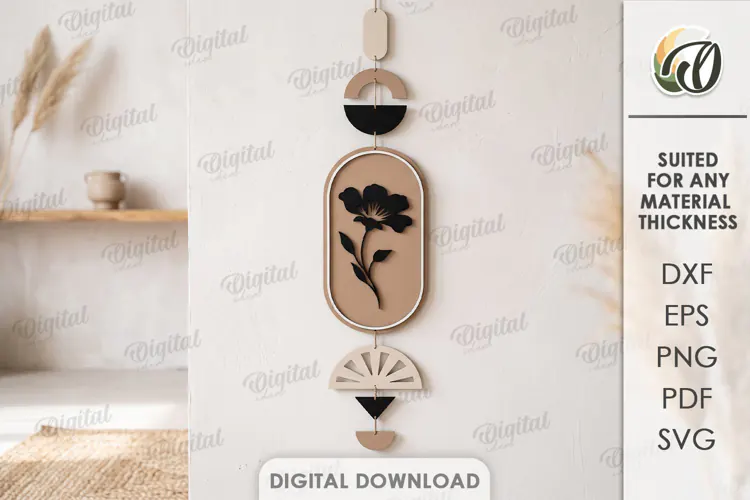 Boho Wall Hanging Decor Laser Cut. Wall Decor SVG