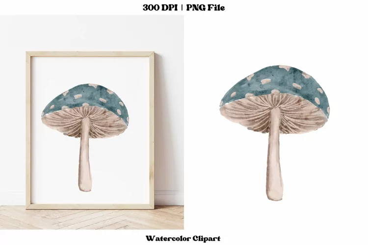Boho Watercolor Mushroom Clipart | Mushroom Sublimation Png