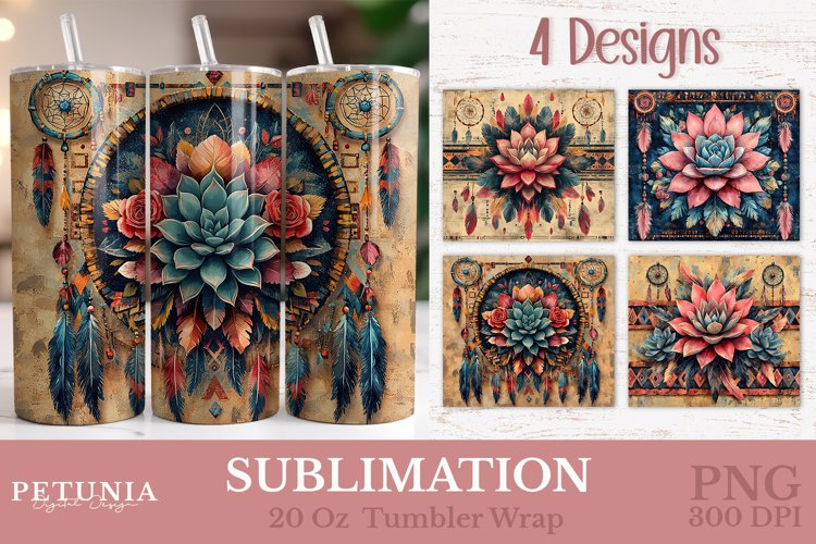 Boho Western Aztec Tumbler Wrap | 20 oz Tumbler Sublimation