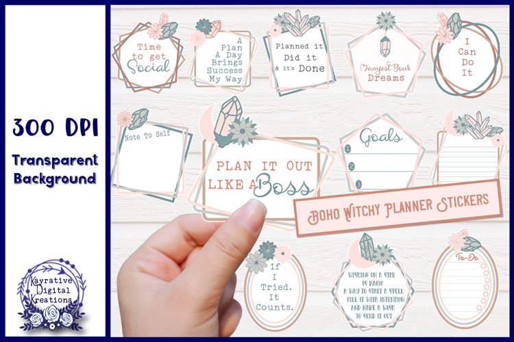 Boho Witchy Planner Stickers - Motivational Stickers example image 1