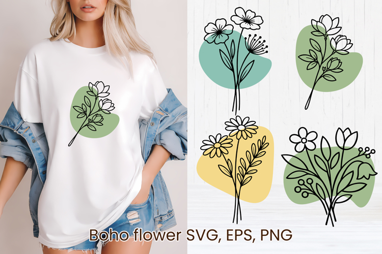 Boho flower SVG design | Floral SVG | Summer flower vector