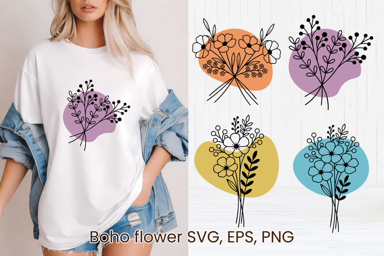 Boho flower SVG design | Floral SVG | Summer flower vector