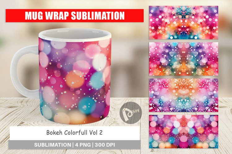 Mug Wrap Design Bokeh Effect