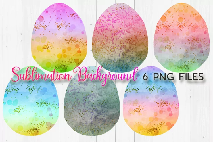 Bokeh Watercolor Easter Eggs Sublimation Backgrounds