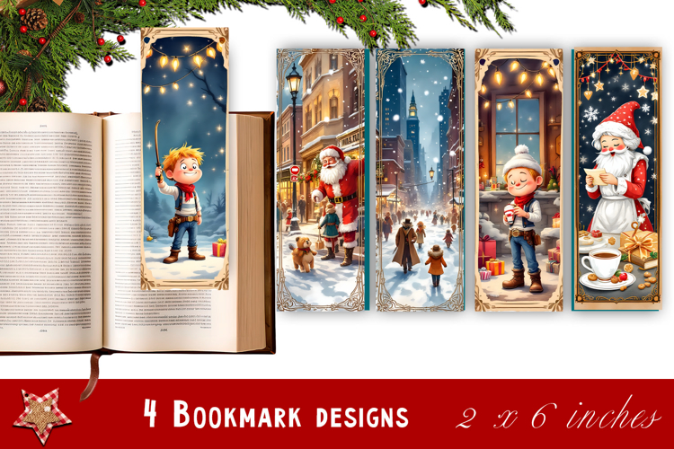 Winter Bookmarks PNG Printable | Christmas bookmarks