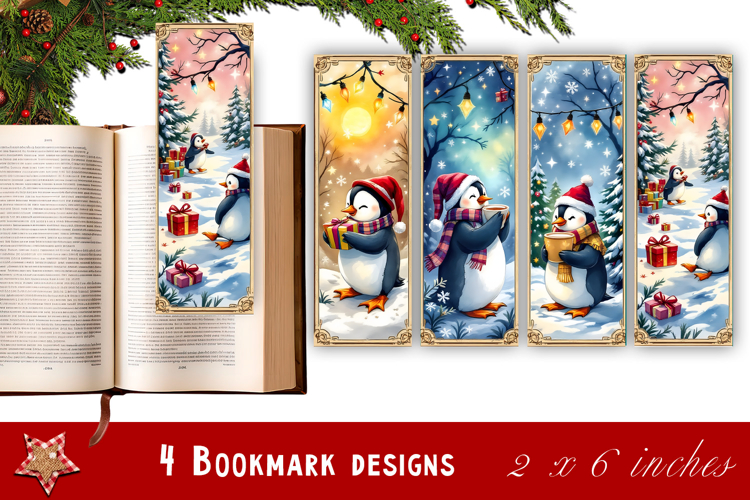 Winter Bookmarks PNG Printable | Christmas bookmarks