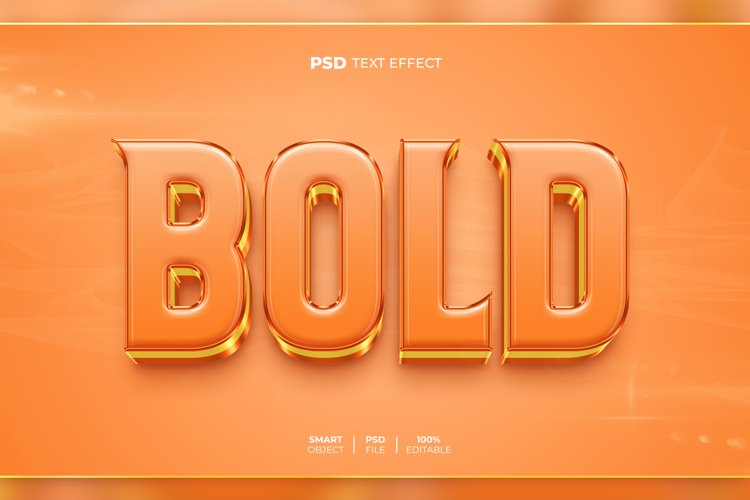 Bold 3D editable text effect