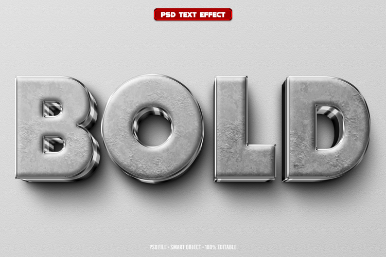 Bold 3D editable text effect