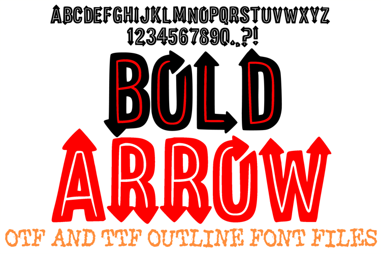 Bold Arrow ABC Font Typeface Alphabet OTF TTF Illustration