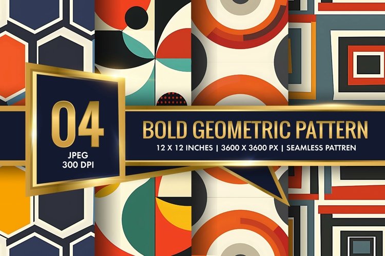 Bold Geometric Pattern Digital Paper for Crafts | Texture