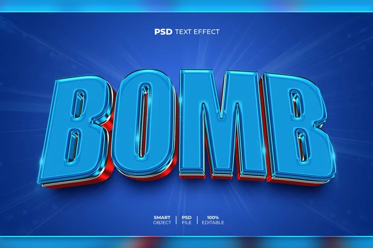 Bomb 3D editable text effect