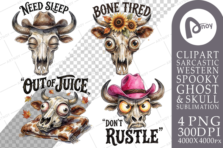 Exhausted Bull Skulls Sublimation