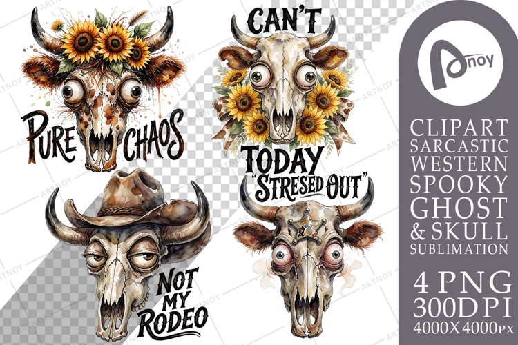 Exhausted Bull Skulls Sublimation