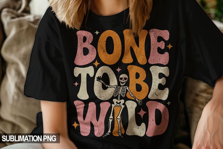 Bone to Be Wild Retro Biker Skeleton PNG