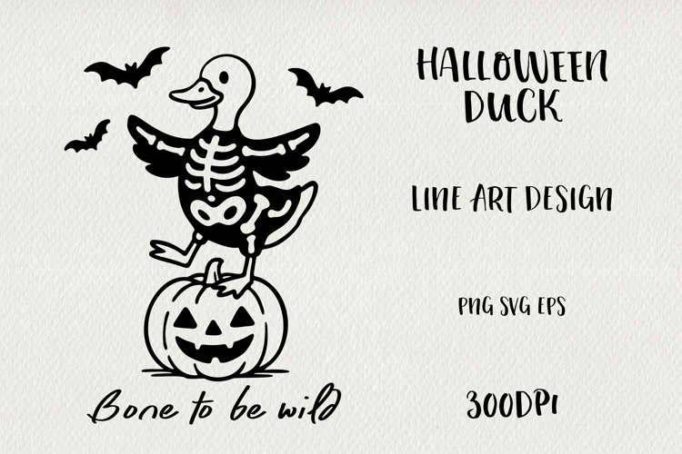 Line Art Cute Halloween Duck | EPS, SVG, PNG