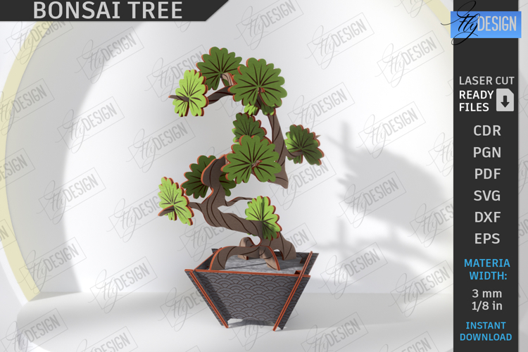 3D Bonsai Tree Laser Cut|DIY Bonsai Model|Wooden Constructor
