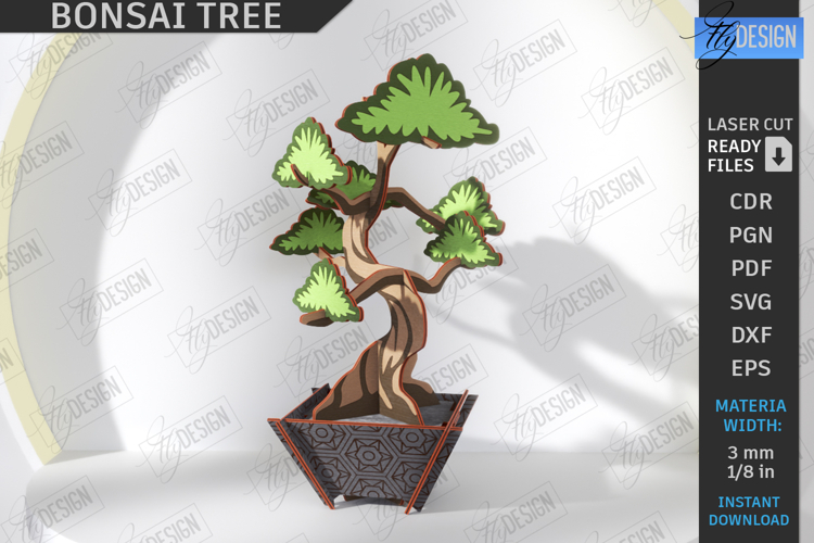 3D Bonsai Tree Laser Cut|DIY Bonsai Model|Wooden Constructor
