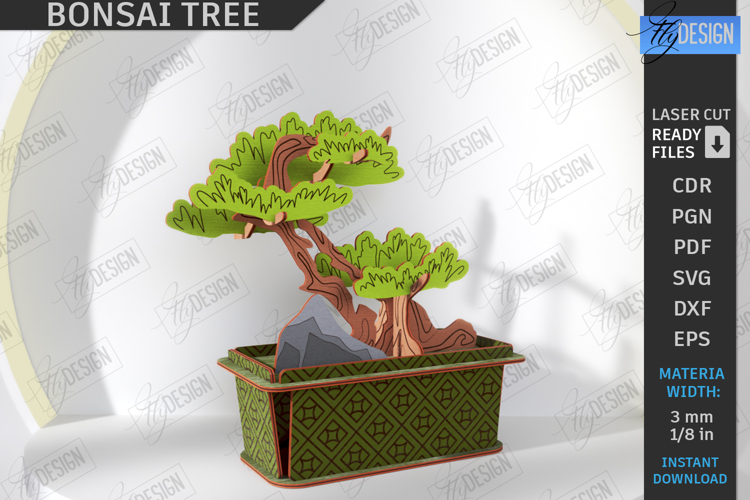 3D Bonsai Tree Laser Cut|DIY Bonsai Model|Wooden Constructor
