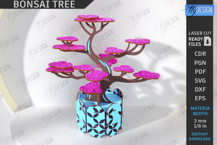 3D Bonsai Tree Laser Cut|DIY Sakura Model|Wooden Constructor